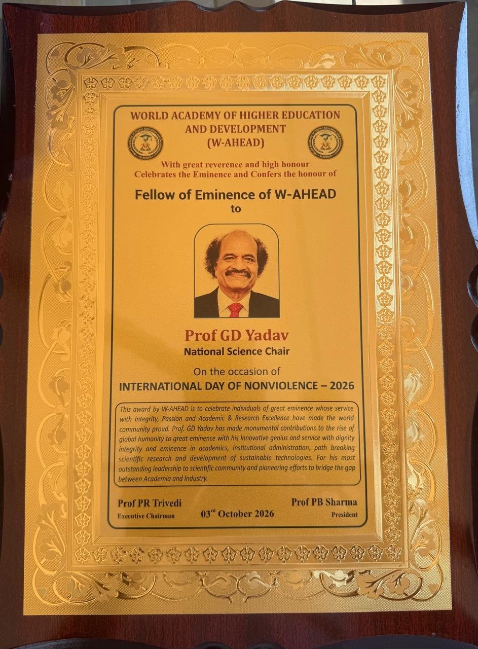 Fellow of Eminence of W AHEAD Plaque